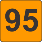 Number Ninety Five (95) Fluorescent Circle or Square Labels